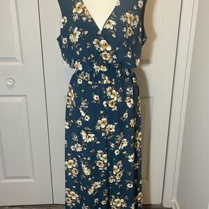 Apt. 9 Navy Floral Jumpsuit